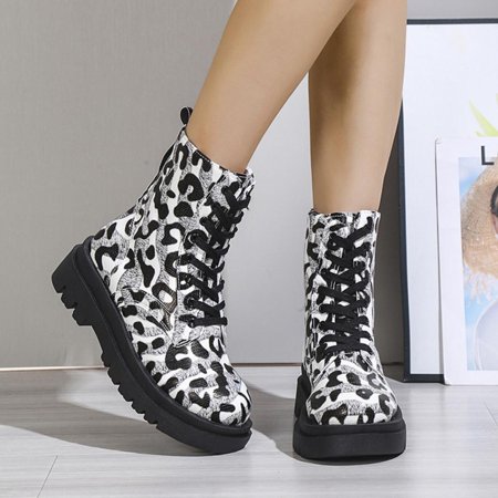 

Tdoqot Winter Boots for Women- Chunky Heel Fashion Christmas Gifts Mid-Heel Women s Ankle Boots Black 36