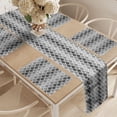 thumbnail image 2 of Ambesonne Grey and White Table Runner & Placemats, Geometric Ombre, Placemat 4 pcs + Runner 16"x90", Charcoal Grey Pale Grey, 2 of 2