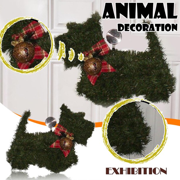 Colgante Animal Decoración Plástico Montaje Natural Estatuil Hecha a Mano Guirnalda Adornos para El Hogar Ventanas Granja Puerta Dentera año Nuevo Perro Baoblaze Guirnalda colgante