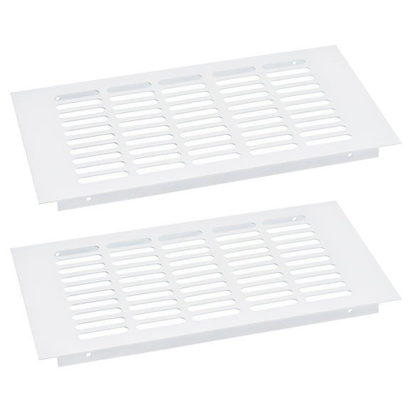 Unique Bargains Air Vents Cover, 2Pcs 300 x 150mm Aluminum Alloy Mesh Air Return Vent Cover, Louvered Ventilation Grille (White)