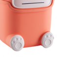 thumbnail image 4 of Mini bote de basura de plástico para escritorio, bonito bote de basura con tapa para la sala de estar y el comedor, ideal para el hogar, diseño de monstruo naranja., 4 of 5