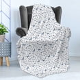 thumbnail image 4 of Blue and White Soft Flannel Fleece Blanket, Poodle Silhouette Comb Collar Dog Tracks Hearts Animal Lover Pet Theme, Cozy Plush for Indoor and Outdoor Use, 60" x 80", White Night Blue, by Ambesonne, 4 of 5