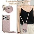 thumbnail image 4 of Crossbody Wallet Case for iPhone 15 Plus with Make-up Mirror, PU Leather Lanyard Purse Magnetic Clasp Card Holder, Flip Kickstand Shockproof Phone Cover for iPhone 15 Plus, Purple, 4 of 6