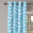 thumbnail image 2 of Ambesonne Blue White Grommet Curtain, Cartoon Sky Clouds, 50" x 84", Pale Blue Pale Blue, 2 of 6