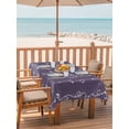 thumbnail image 2 of Outdoor Tablecloth with Umbrella Hole for Patio/Picnic/Party/Camping, Vintage Lines Waterproof Table Cloth Rectangle Table Cover Washable, White Lines Abstarct Minimalist Art Purple (54"x 80"), 2 of 8