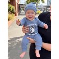 thumbnail image 5 of RUINIXCW Baby Boy Jumpsuit and Hat Set Long Sleeve Racoon Print Romper with Cap, 5 of 6