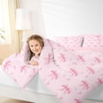 thumbnail image 4 of Erosebridal Girly Bow Personalized Gift 7-Piece Twin Bedding Sets,Pink Initial Letter V Themed Print Bedding Comforter Set For Kids,Pink Reversible, 4 of 7
