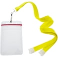 thumbnail image 7 of 12 Pack - Bright Neon Lanyards with Clear Resealable Vertical Badge Holder - Wide Neck Straps with Breakaway Clasp for Cruise Key Cards, Theme Park and School Passes by Specialist ID (Yellow), 7 of 7
