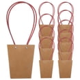 thumbnail image 1 of Bolsa de flores portátil, bolsa de regalo práctica de papel impermeable, bolso de flores Kraft, 10 Uds., 1 of 6