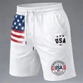 thumbnail image 4 of Rove Studio Men’s Patriotic USA Flag Print Shorts, Lightweight Breathable Athletic Gym Shorts with Side Pockets White S, 4 of 4