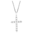 thumbnail image 5 of ARAIYA FINE JEWELRY 10K White Gold Lab Grown Diamond Cross Pendant with Silver Rope Chain Necklace (3/8 cttw, E-F Color, VS1 Clarity), 18" for Women, 5 of 8
