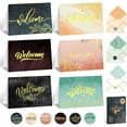 thumbnail image 1 of Decorably 24 Pack Gold-Foiled 6x4in Welcome Cards with Envelopes and Stickers, 6 Designs Welcome Card Set, Blank Inside - Newcomers, New Employees, 1 of 6
