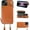 Brown, variant on Crossbody Wallet Case for iPhone 14 iPhone 13, RFID Blocking Leather Purse Case with Card Holder, Protective Handbag Flip Cover with Zipper Wrist Strap Lanyard for Women 5G 6.1 Inch (Brown)