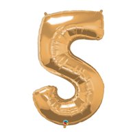 Way to Celebrate 44" Number 5 Gold Balloon