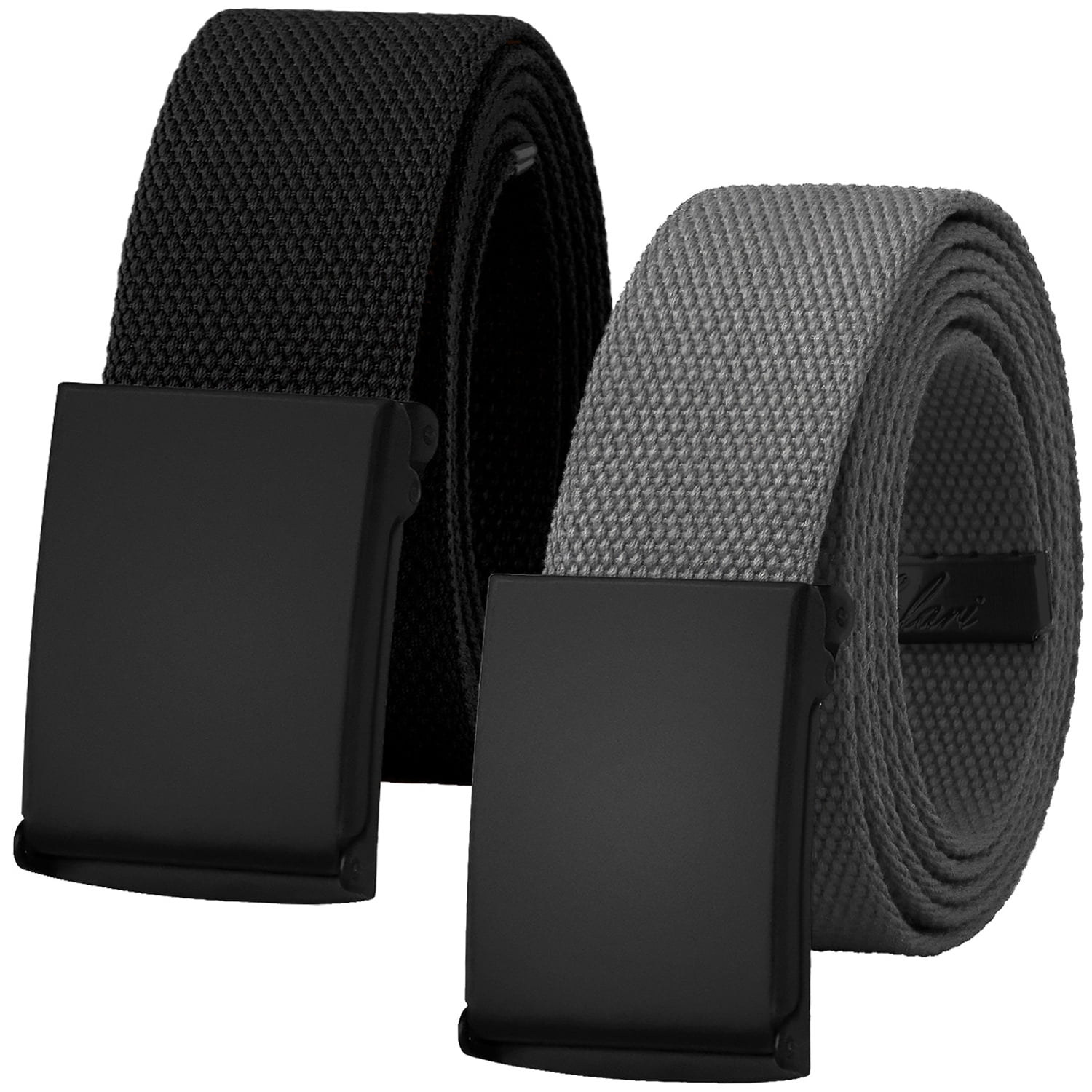 Falari 2Pack Canvas  Belt Fully Adjustable Cut to Fit Golf Belt