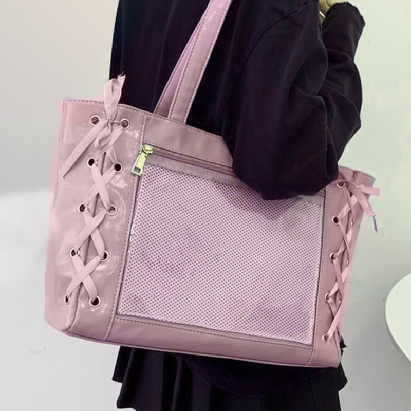 Versatile Itabag Shoulder Bag with Print for Fans of Japanese Culture