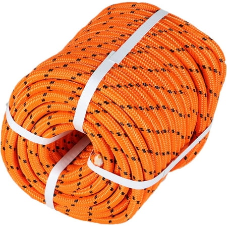 

netuera 1/2 Inch x 200 FT Double Braid Polyester Arborist Rigging Rope Nylon Pulling Rope Arborist Rigging Rope Sailing Rope for Camping Swings Arborist Gardening Marine Orange & Black