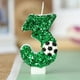 thumbnail image 1 of Fiudx Vela de Cumpleaños de Fútbol, Número 9 con Brillantina Verde, Adorno para Tarta de Balón de Fútbol, Decoración Divertida para Celebraciones, Ideal para Cumpleaños, Aniversarios y Fiestas de Fút, 1 of 2