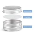 thumbnail image 2 of 48 Piezas Latas de 1 Onza Aluminio Plateado Redondas con Tapa Rosca Recipientes, 2 of 5