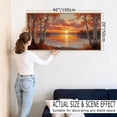 thumbnail image 4 of TOARTi Birch Tree Framed Canvas Wall Art Forest Lake Sunset Landscape Painting Natural Autumn Scenery Decor for Living Room Bedroom Office 20x40 Inch, 4 of 10