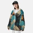 thumbnail image 4 of Picia Blue Watercolor Duck Women's Men's UPF 50+ Sun Protection Hoodie Shirt Long Sleeve SPF Fishing Outdoor UV Hiking Lightweight Shirts-Medium, 4 of 9