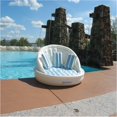 thumbnail image 2 of Swim Central Inflatable Striped Swimming Pool Sofa Lounge Raft - 70" - White and Blue, 2 of 7