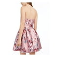 thumbnail image 2 of Speechless Juniors' Strapless Floral-Print Fit & Flare Dress Mauve Wine Size 5, 2 of 4