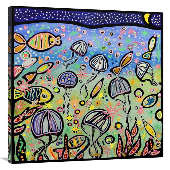 Global Gallery's 'La danza delle meduse' by Wallas Stretched Canvas Wall Art