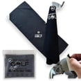 thumbnail image 1 of Multi-Function Magnetic Golf Towel with Dual Wash Pockets, Magna-Anchor Technology, Waffle Pattern, Ball Scrubber – Perfect Golf Gift for Men & Women (16" x 40", Black, with Magnet), 1 of 4