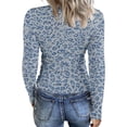 thumbnail image 6 of 2026 Long Sleeve Leopard Shirts for Women Crew Neck Tops for Everyday Wear, XL, 6 of 6