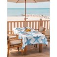 thumbnail image 2 of Outdoor Tablecloth with Umbrella Hole for Patio/Picnic/Party/Camping, Blue Starfish Coastal Waterproof Table Cloth Rectangle Table Cover Washable, Nautical Summer Ocean Modern (52"x 70"), 2 of 9