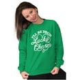 thumbnail image 4 of I'll Be Your Lucky Charm Clover Unisex Plus Fleece Graphic Sweatshirt Brisco Brands 2X, 4 of 5