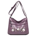 thumbnail image 2 of Bolso bandolera de flores bordadas para mujer Bolso multicapa con cremallera púrpura Ndcxsfigh Para Estrenar, 2 of 4