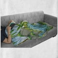 thumbnail image 5 of Jurassic Soft Flannel Fleece Blanket, Dinosaurs Living in the Jungle Illustration Palm Trees Lakeside Stones Fun Artwork, Cozy Plush for Indoor and Outdoor Use, 60" x 80", Multicolor, by Ambesonne, 5 of 5