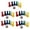 Colore, variant on 6x Chess Pieces with , Repment Chessmen Figure Figurine Pawns for Ludo, Strategy Board Games - Six Colors 6
