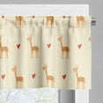 thumbnail image 3 of Ambesonne Cartoon Animal Valance Pack of 2, Giraffes and Hearts, 42"X12", Ivory and Multicolor, 3 of 5