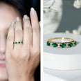 thumbnail image 5 of Rosec Jewels Lab Grown Emerald Half Eternity Ring with Diamond, Anniversary Band Ring - AAAA Quality, 14K Yellow Gold, US 12.50, 5 of 7