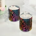 thumbnail image 2 of Yayeee 2 Pack Qtip Holder Bathroom Cotton Swab Canister with Lid Clear Dispenser Set, Pink Wavy Plaid, 2 of 6