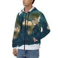 thumbnail image 3 of Kdxio World Map Print Men Hoodies Casual Hoodies for Men with Zip Pockets Full Zip Long Sleeve Sweatshirt Sports Hooded Jacket-Large, 3 of 5