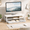 White Wood, variant on 2-Tier Computer Monitor Stand Riser with Drawer and 2 Pen Holders, Metal Desk Organizer for Office Supplies, Laptop Stand for Home Office and Desktop Storage