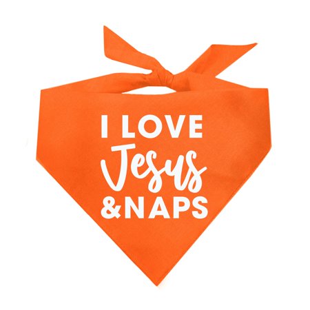 I Love Jesus & Naps Triangle Dog Bandana (Assorted Colors Available)
