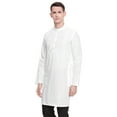 thumbnail image 5 of In-Sattva Men's Indian Mandarin Collar Handcrafted Fine Embroidered Kurta Tunic; Diamond White; XL, 5 of 6