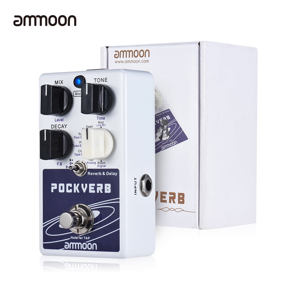 ammoon POCKVERB Reverb & Delay Guitar Effect Pedal 7 Reverb Effects + 7  Delay Effects With Tap Tempo Function True Bypass