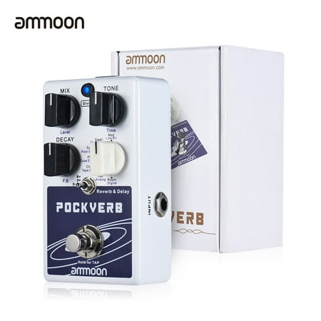 ammoon POCKVERB Reverb & Delay Guitar Effect Pedal 7 Reverb Effects + 7 Delay Effects With Tap Tempo Function True