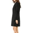 thumbnail image 4 of INSPIRE CHIC Manteau Long d'Hiver pour Femme à Revers Cranté, Manches Longues, Simple Boutonnage, Noir, m, 4 of 7