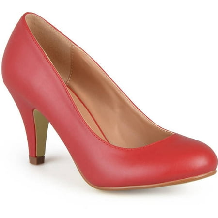 Brinley Co. Women's Matte Finish Classic Pumps (Best Shoes To Wear With Red Dress)