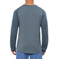 thumbnail image 3 of Camisetas de manga larga Raglan casual para hombres INSPIRE CHIC, estilo Henley, XL, azul oscuro, 3 of 6