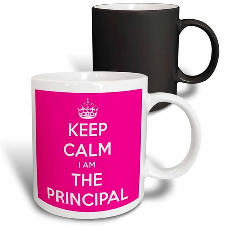 

3dRose Keep Calm I Am The Principal Pink Magic Transforming Mug 11oz
