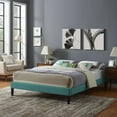 thumbnail image 3 of Modway Tessie King Polyester Fabric Bed Frame with Squared Tapered Legs in Teal, 3 of 7