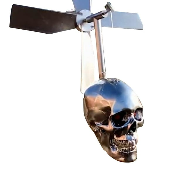 MesaSe Outdoor Party Decorations Unique Gifts Skull Wind Spinner Halloween 3D Resin Metal Windmill For Garden
